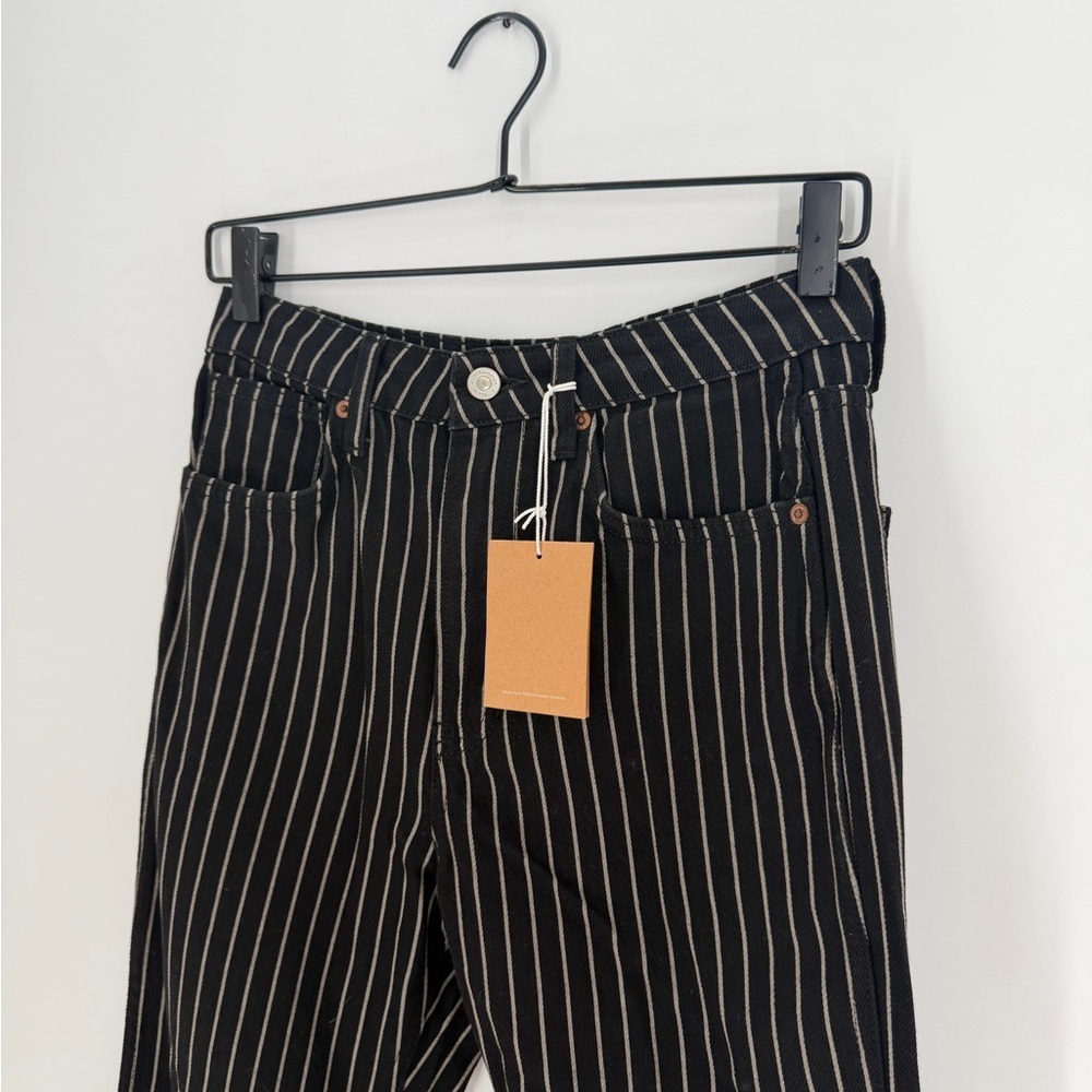 Reformation Georgia Pinstripe High Rise Flare Jeans - Picture 3 of 7